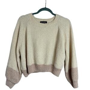 Kittenish Women Colorblock Cropped Sweater Top XXL Comfy Preppy